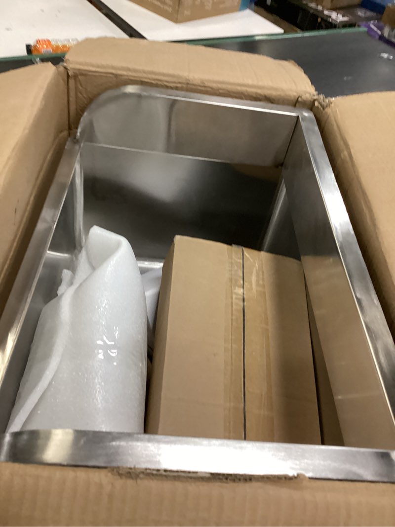 Condition photo showing Good Condition for 23 4/6in Stainless Steel Floor Mop Sink with Detachable Mop, Suitable for Laundry Rooms, Restaurants, Garages, Balconies, and Other Commercial Settings (23.6"L x 16.1"W x 21.6"H)