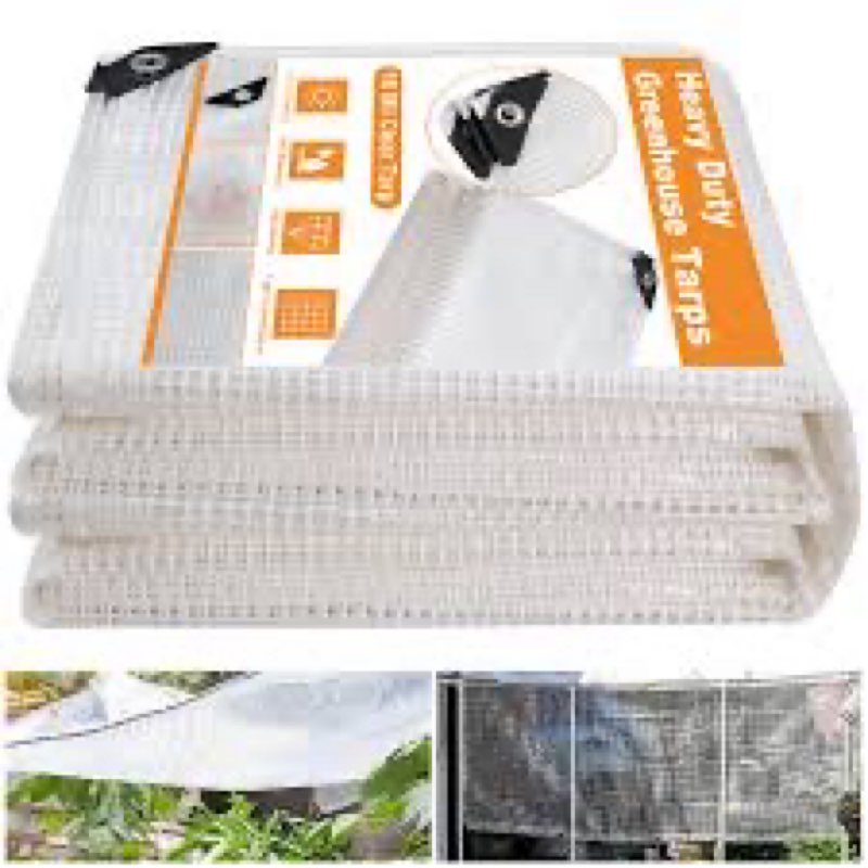 16 Mil Greenhouse Cover,Clear Plastic Tarps Heavy Duty Waterproof 12X16,UV Resistant Poly Clear Tarp