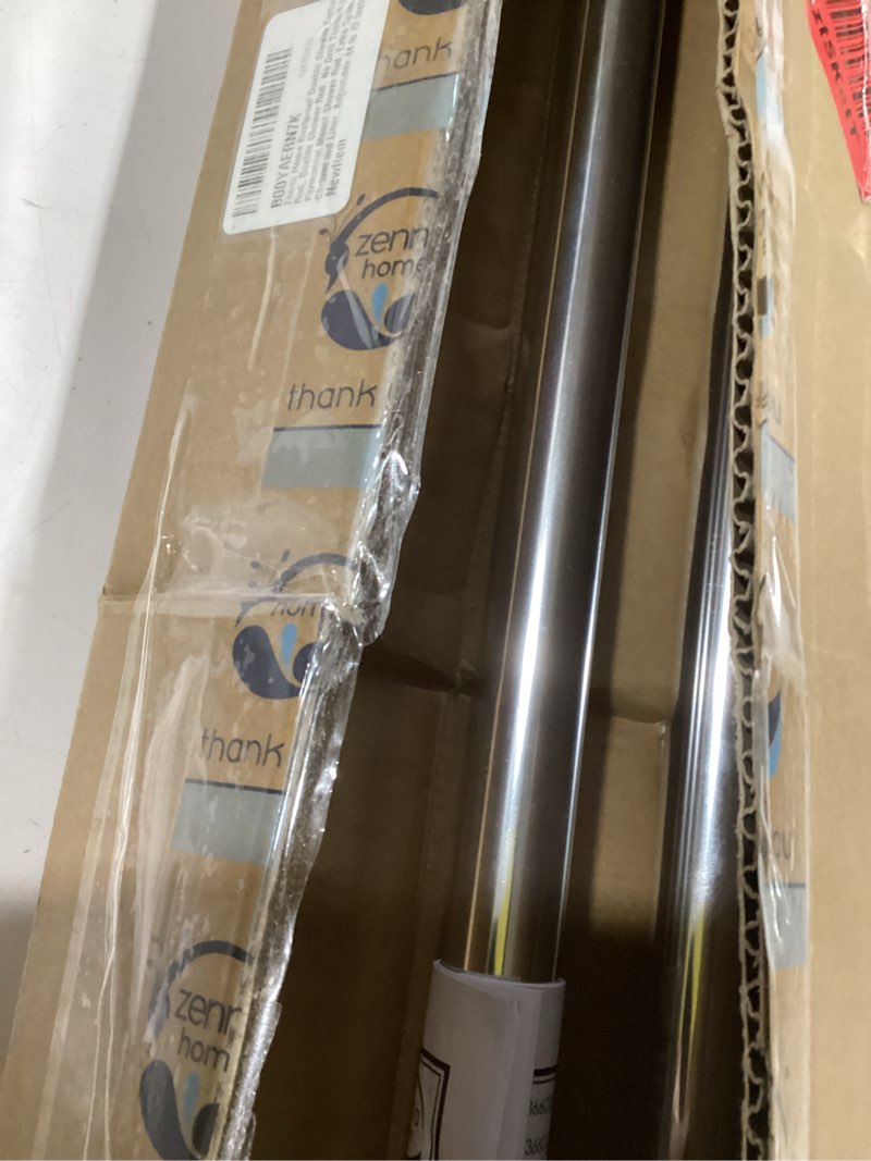 Condition photo showing Good Condition for Zenna Home Rustproof Double Shower Curtain Rod, Double Shower Rod, No Drill Tension or Permanent Mount Shower Rod, Extra Space for Curtain and Liner, Adjustable 44 to 72 Inches, Chrome