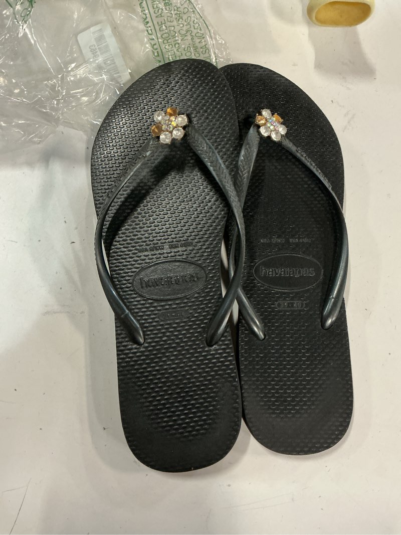 Condition photo showing As Is for Havaianas, Womens, You Spike Sandals, Black, 9-10, Medium