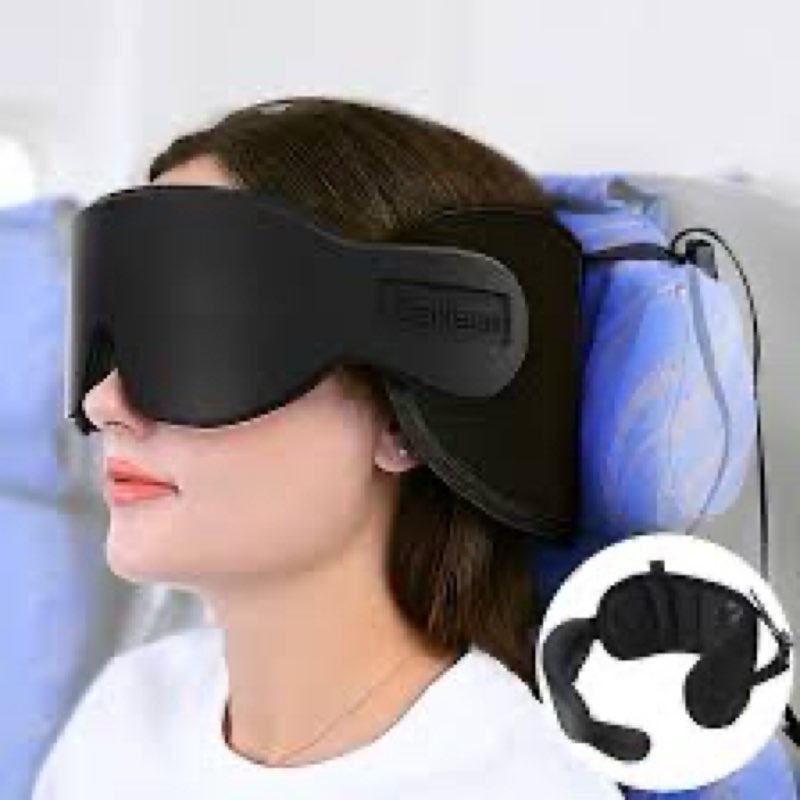 SARISUN Travel Pillows for Airplanes, 360° Support Headrest Pillow with Eye Mask for Sleeping Long F