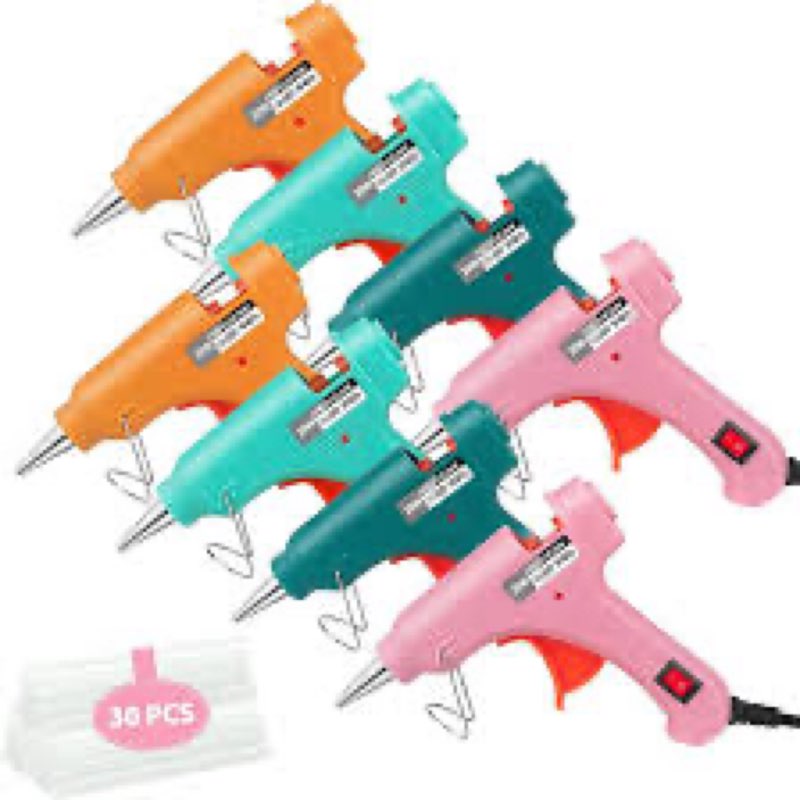 Hot Glue Gun Set, 8 Pack Mini Glue Gun with 30 Glue Sticks, Crafts Glue Gun Bulk, Hot Melt Glue Gun 