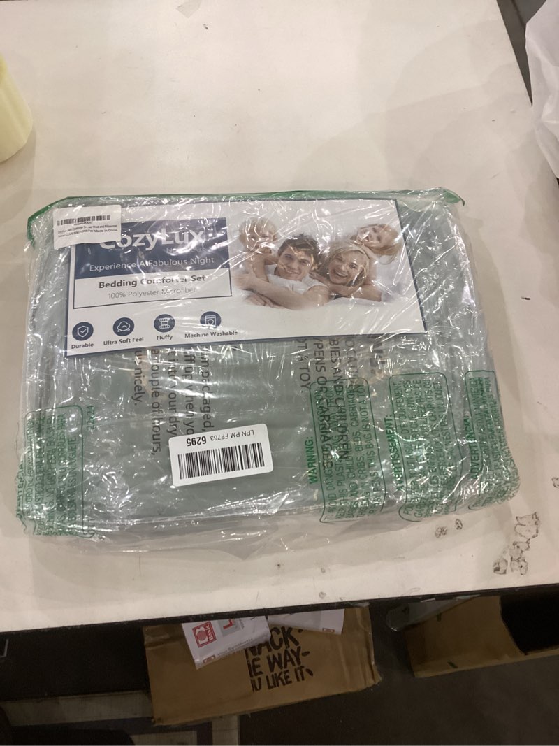 Condition photo showing New/Like New for CozyLux Twin Comforter Set with Sheets Sage Green - 5 Pieces Bed in a Bag Twin, All Season Bed Set for Girls and Boys, Bedding Set with Down Alternative Comforter, Sheets, Pillowcase & Sham Sage Green Twin