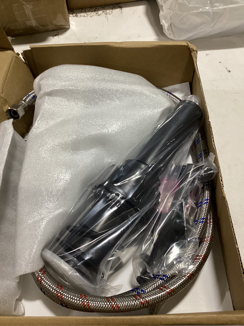 Condition photo showing Good Condition for ryuwanku bathroom faucet brushed nickel modern waterfall bathroom sink faucet with single handle suitable for 1 or 3 holes,supply deck plate and hose brushed nickel short