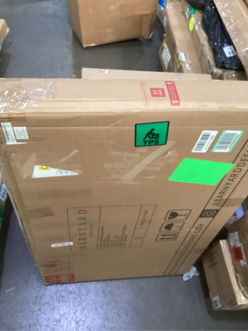 Condition photo showing As Is for Barnyard Designs 24x40 Windowpane Wood Farmhouse Wall Mirror, Large Rustic 6 Pane Rectangle Window Frame Vintage Decor, Entryway Hallway Mirror (Whitewash)