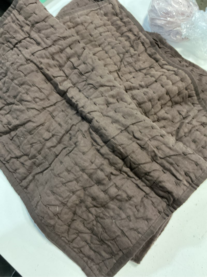 Condition photo showing As Is for european linen cotton stitch sham set 20x36in