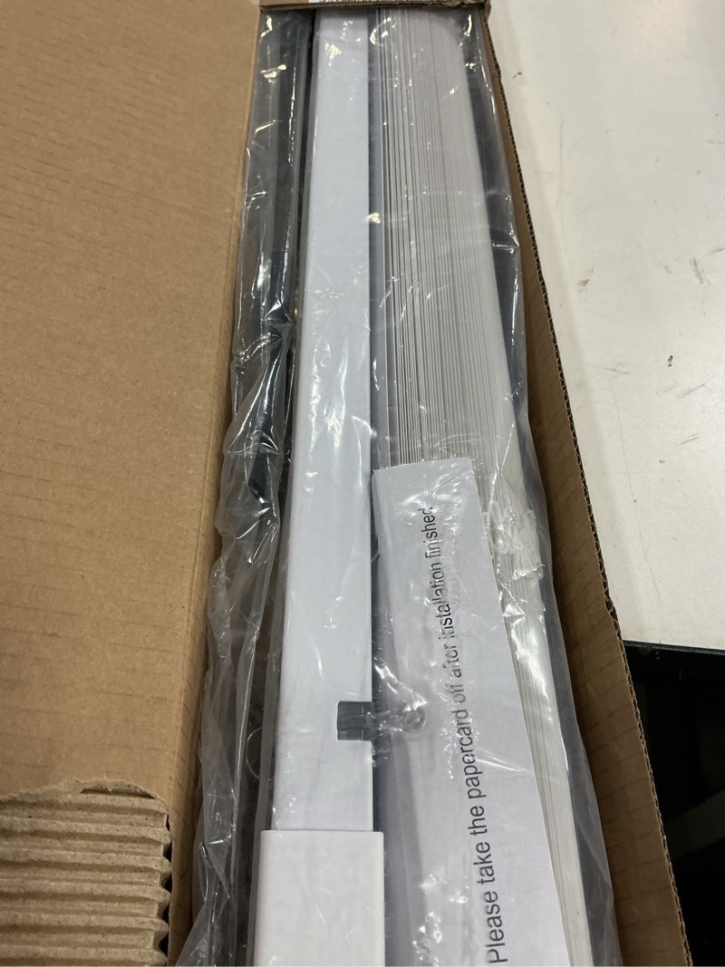 Condition photo showing New/Like New for lazblinds no drill blinds for indoor windows, cordless 1" vinyl mini blinds, privacy s-curve blinds for windows, room darkening horizontal window blinds and shades for home, 36" w x 36" h, white white 36" w x 36" h
