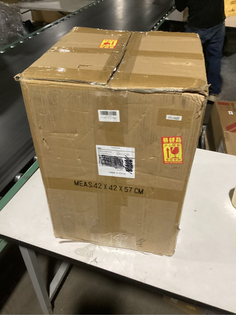 Condition photo showing As Is for Acrylic End Table/Nightstand,22" H Sleek and Durable Bedside Storage. Ideal for Bedrooms, Living Roo