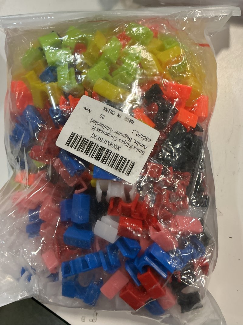 Condition photo showing Good Condition for Sibba 240pcs Chopsticks Helper Beginners Reusable Training Chopstick Hinges Connector Learn Practice Chinese Chop Stick Helper Non-Slip Chopsticks Trainer for Many Age, Adults, Beginner (Multicolor)