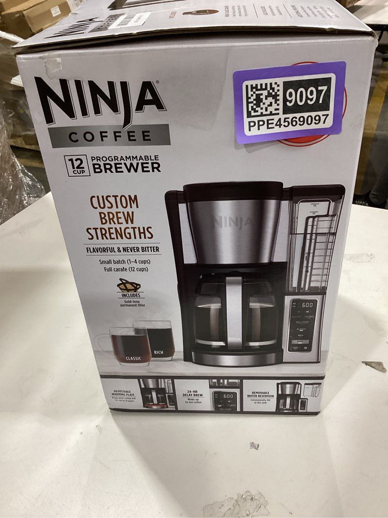 Condition photo showing New/Like New for Ninja 12-Cup Programmable Coffee Brewer, 2 Brew Styles, Adjustable Warm Plate, 60oz Water Reservoir, Delay Brew - Black/Stainless Steel