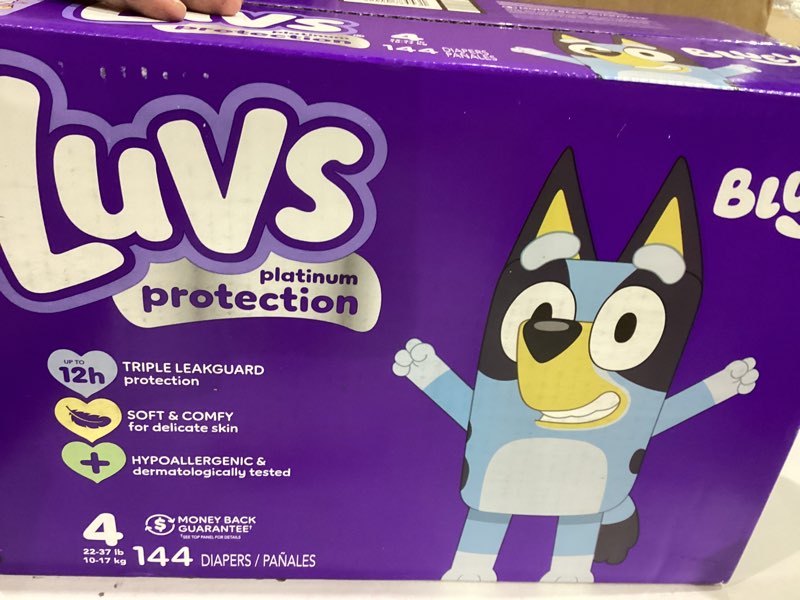 Condition photo showing New/Like New for Luvs Diapers - Size 4, 144 Count, Paw Patrol Disposable Baby Diapers