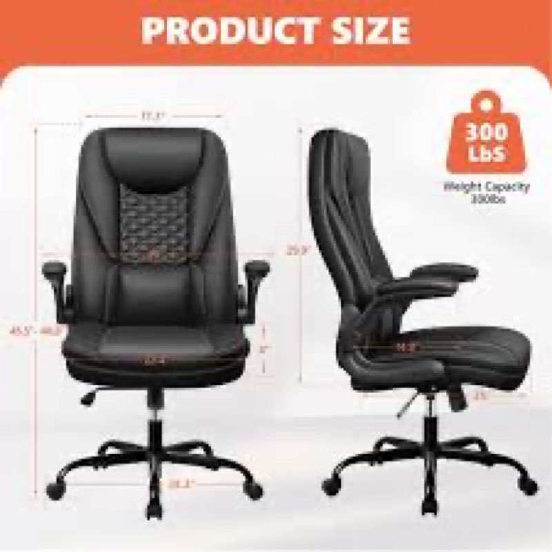 loriece ergonomic executive chair with flip-up armrests