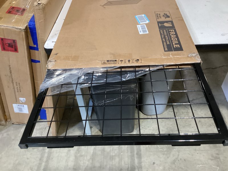 Condition photo showing New/Like New for 1 pack heavy duty 3' x 6' gridwall panels standing wire grid, study display rack with t-base wheels, suitable for craft merchandise display item storage (black) set 1