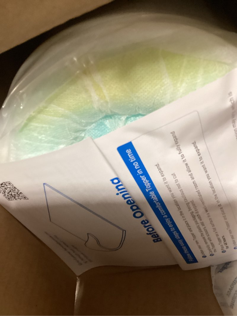 Condition photo showing New/Like New for 2 inch mattress toppers memory foam cooling gel infused for enhanced comfort, certipur-us certified breathable bed topper pad with support for sleeper sofa couch rv camper, twin xl 2in-blue twin xl