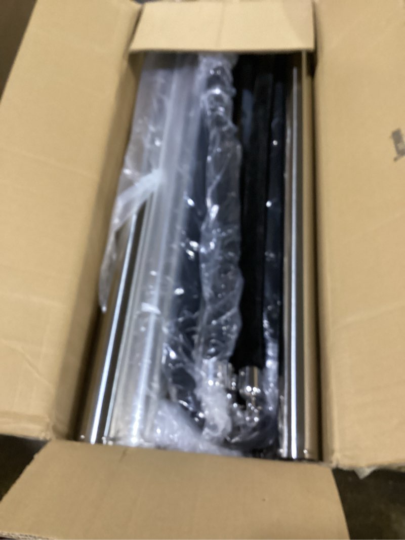 Condition photo showing New/Like New for cammoo stanchions and velvet ropes, 8pcs ropes and stainless steel posts | black velvet ropes and posts, with water/sand/concrete fillable leakproof base for birthday, business, wedding, red carpet