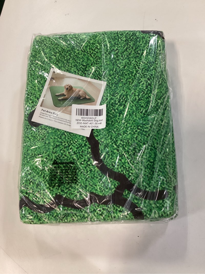 Condition photo showing New/Like New for Dog Door Mat for Muddy Paws, 36x48 Absorbent Low Pile Mud Rug, Non-Slip Washable Indoor Doormat for Dogs, Quick Dry Dirt Trapping Entryway Floor Mat for Inside, Doorway, Hallway, Pet Bed, Green A01