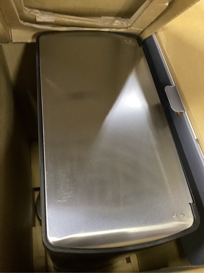 Condition photo showing Good Condition for simplehuman rectangular dual compartment recycling kitchen step trash can, 46 liter, brushed stainless steel 46 liter recycler