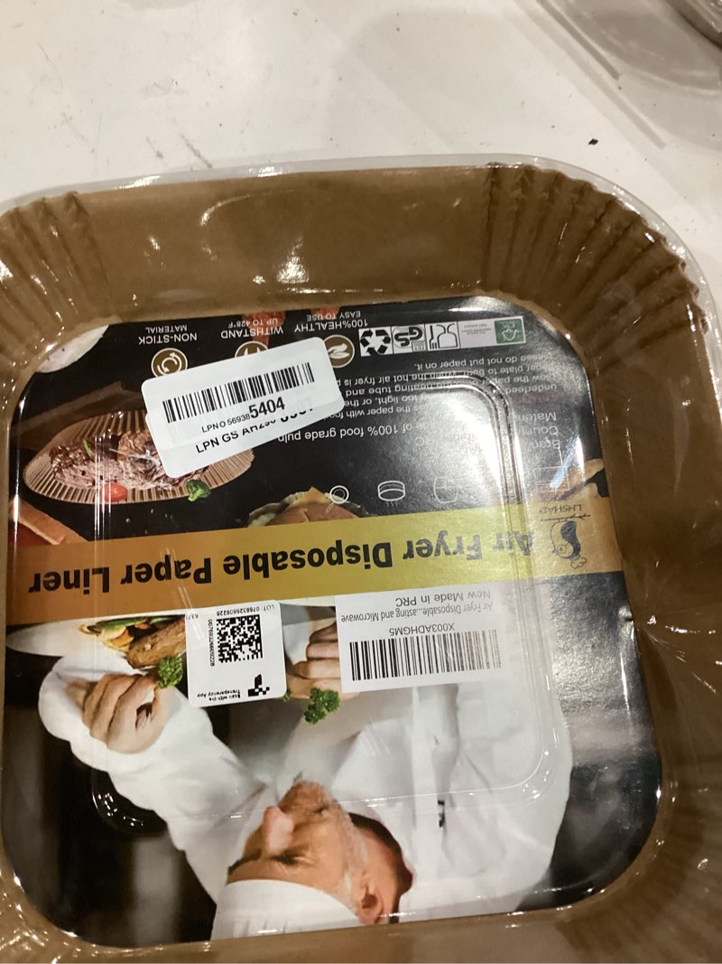 Condition photo showing Good Condition for air fryer liners disposable 9 inch, 9 inch air fryer liners 125 pcs large square air fryer paper liners for 5qt 6qt 8qt air fryer, non-stick parchment paper for frying, baking 9" square 125 pcs