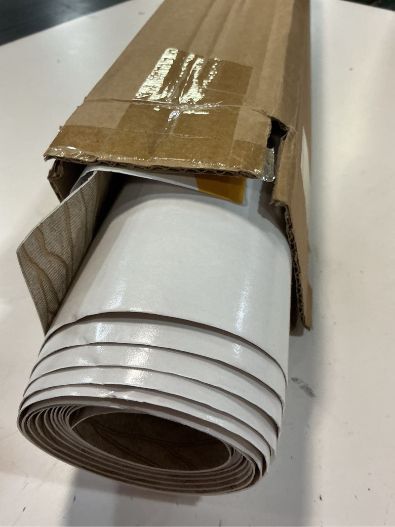 Condition photo showing Good Condition for gold khaki wood peel and stick wallpaper stripe, 20.8" x 118" (53cm x300cm), removable, self-adhesive, 3d, modern, rustic, industrial, bathroom, bedroom, decorating 20.8" x 118" gold khaki