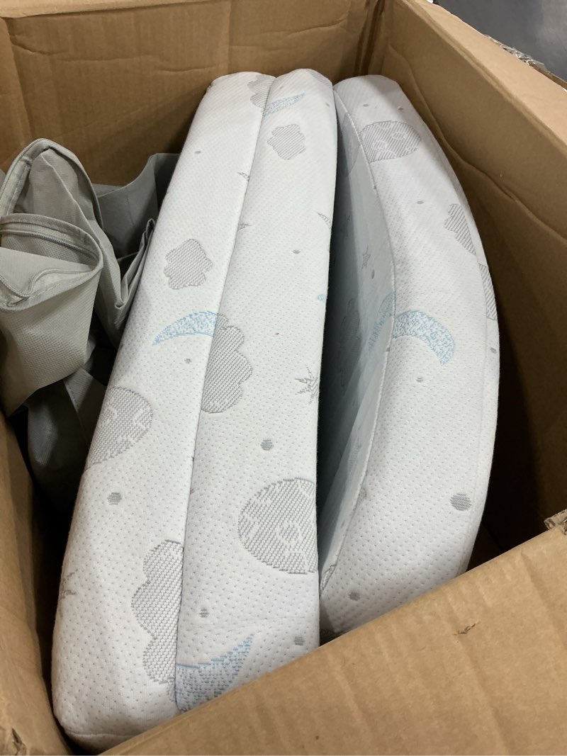 Condition photo showing As Is for Trifold Pack and Play Mattress 38x26'' Breathable Soft Plush Memory Foam for Baby Toddler Travel Includes Carry Bag Removable Washable Cover Fits Play Pen Playard Pack n Play Mattress Pad 38*26*3.0''