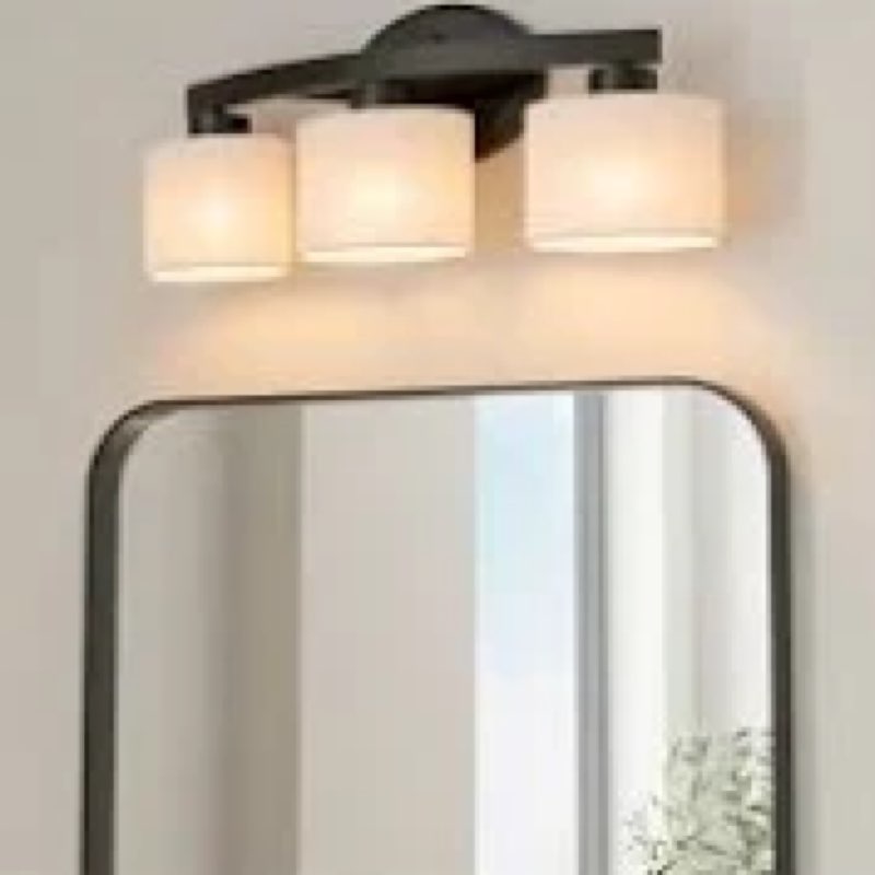 allen + roth 3-Light Merington Aged Bronze Bathroom Vanity Light