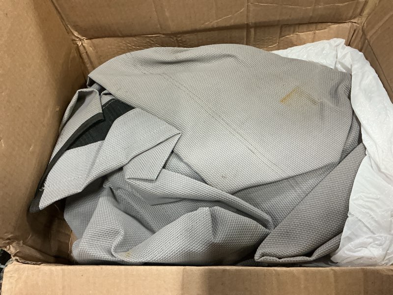 Condition photo showing As Is for heeyoo elevated dog bed with canopy, outdoor dog bed cot with removable shade tent, portable raised pet cot cooling bed for dogs and cats, grey, 51" x 36"