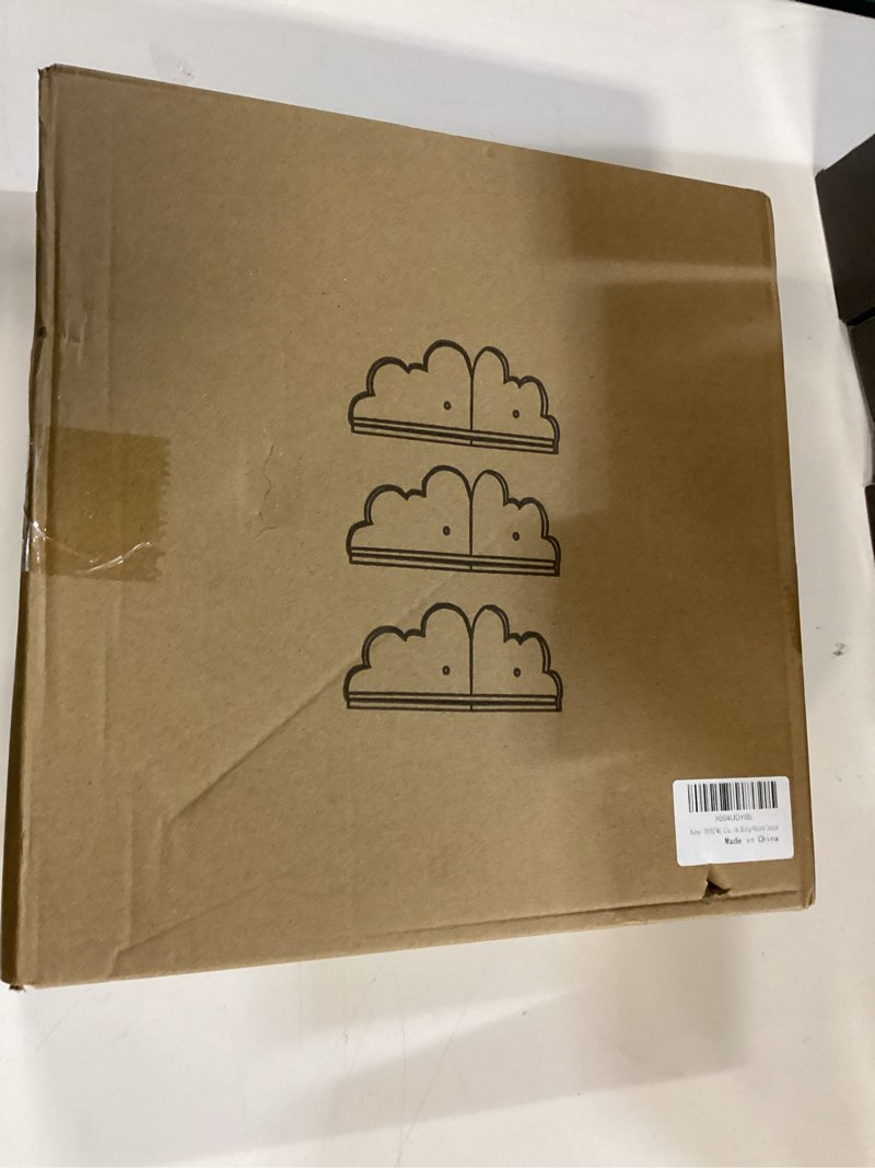 Condition photo showing New/Like New for TIMENIL Cloud Wall Shelf Set of 3 Corner Hanging Shelf Nursery Book Shelf, Scalloped Design, Safe and Non-Toxic Sheet Wall-Mounted Background for Kids Bedroom, Toddler Room, Baby Room Decor Blue