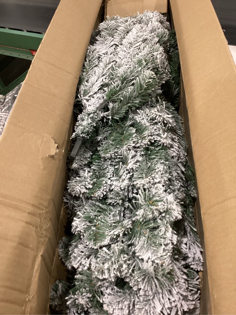 Condition photo showing Good Condition for Christmas Tree, 6Ft/1.8M Artificial Christmas Trees with Lights, Snow Flocked Xmas Tree with Foldable Stand Hinged for Home Indoor Decor