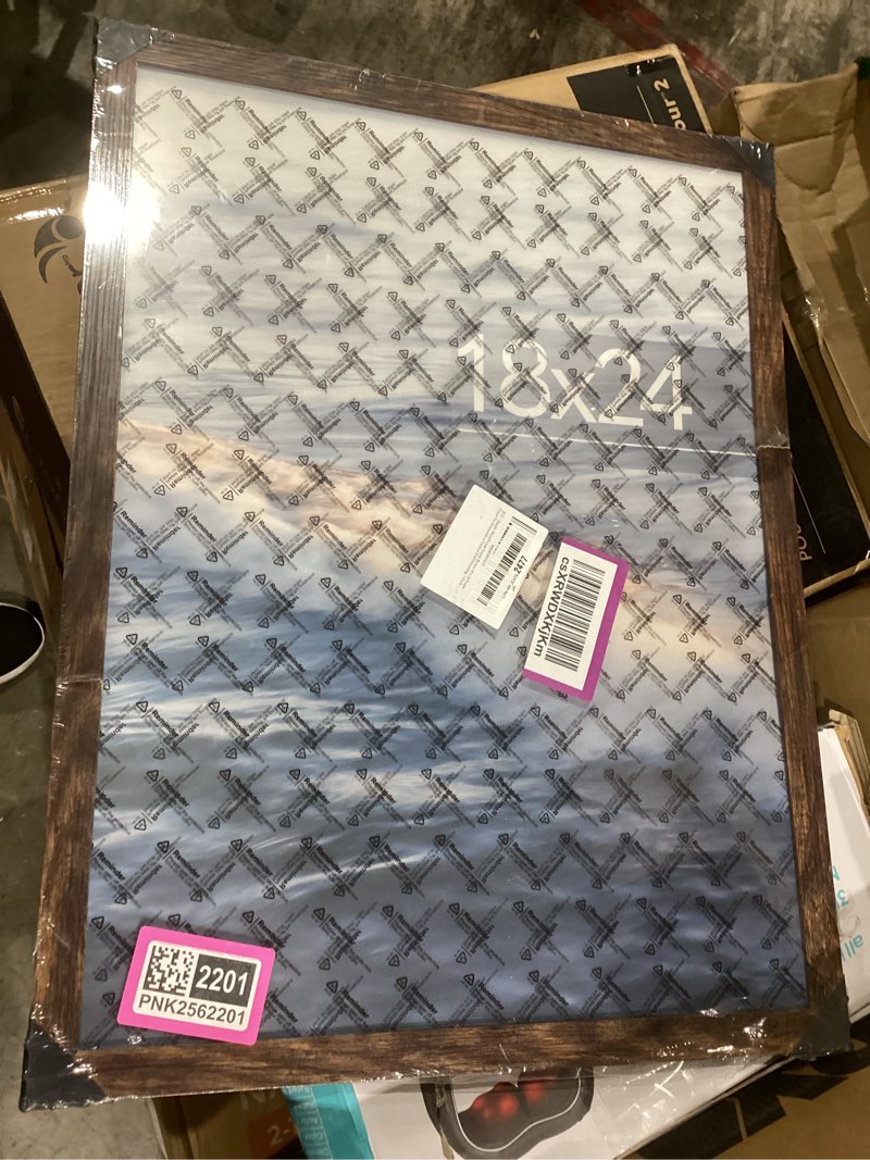 Condition photo showing Good Condition for 18x24 picture frame, brown 18 x 24 poster frame for horizontal or vertical wall mounting, 1 pack brown 18x24