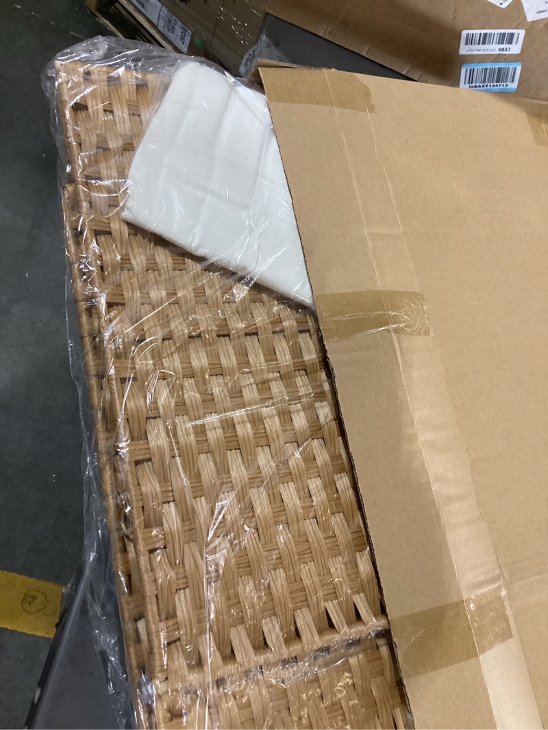 Condition photo showing New/Like New for storage basket with lid – foldable rattan woven basket with 2 separate lids, 17.2 gallon (65l), 22 × 13 × 13.8 inches, with 1 removable liners & side handles, for bedroom, laundry, natural