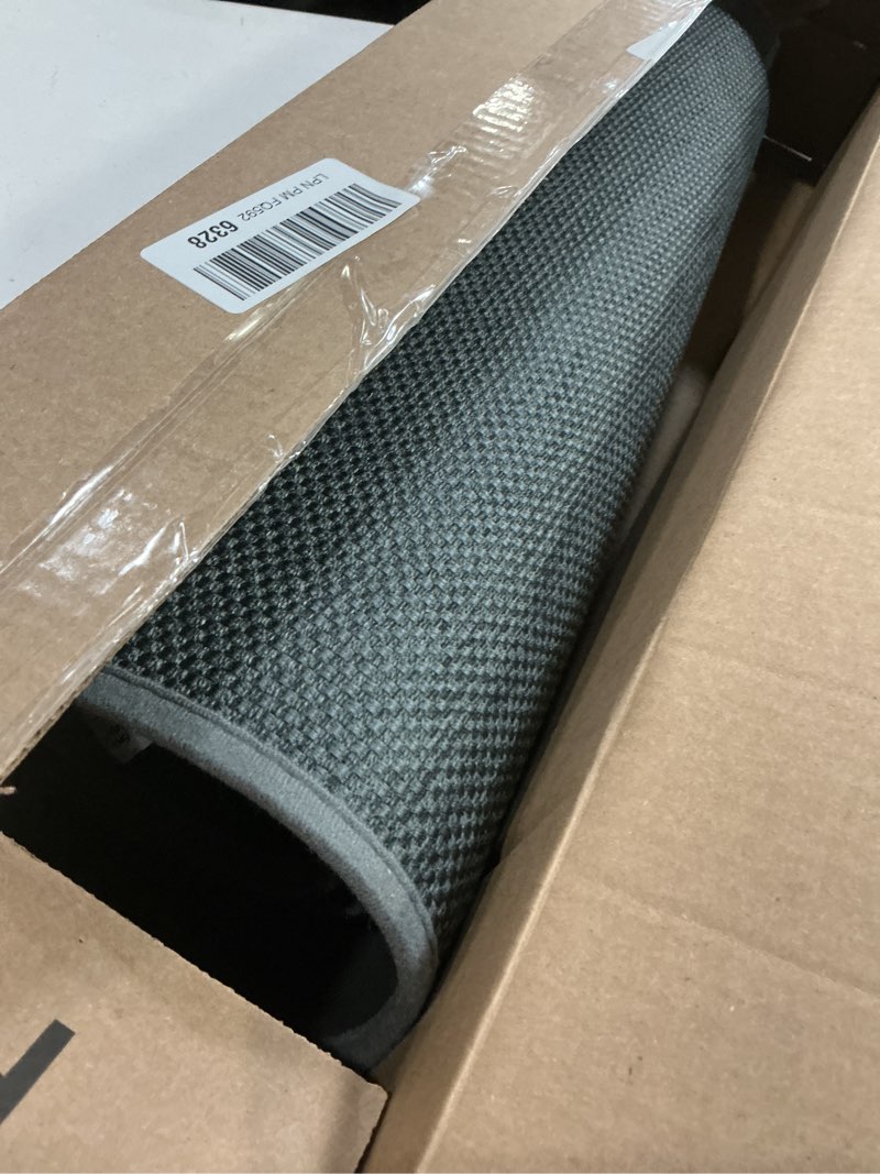 Condition photo showing As Is for LEKEEPGO Door Mat 24"x36", Non Slip Door Mat Indoor Entrance, Rubber Backing Front Indoor Door mats Washable Absorbent Doormat Low-Profile Entryway Entry Resist Dirt Inside Door Mats, Grey 2' x 3' (Rectangular) Grey