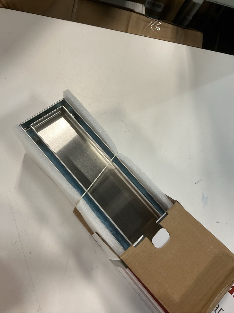 Condition photo showing New/Like New for neodrain 24-inch linear shower drain with tile insert grate,brushed 304 stainless steel rectangle shower floor drain, linear drain with leveling feet, hair strainer brushed 24 in