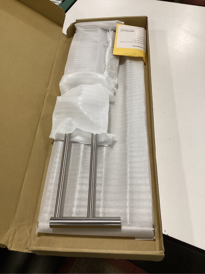 Condition photo showing Good Condition for Bathroom Towel Rack with 24-Inch Multilayer Hotel Racks 304 Stainless Steel Towel Bar Shelf Wall-Mounted Brushed Finish Bar with Towel Shelves,2-Tier Bar Mounted