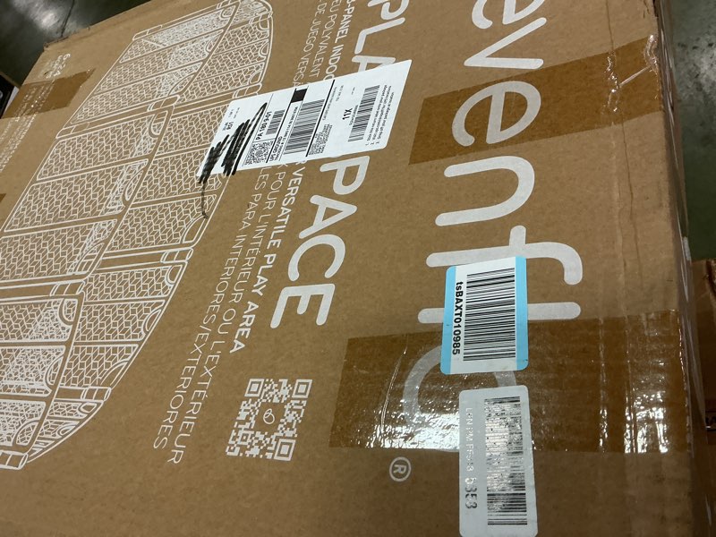 Condition photo showing New/Like New for Evenflo Versatile Play Space Adjustable Play Area, Plastic, 8-Panel (Cool Gray) 8 Panel Cool Gray Play Space