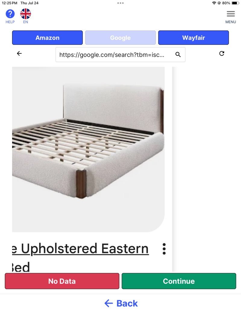 BOUCLE EASTERN KING BED- CREAM INCOMPLETE BOX 1 OF 3