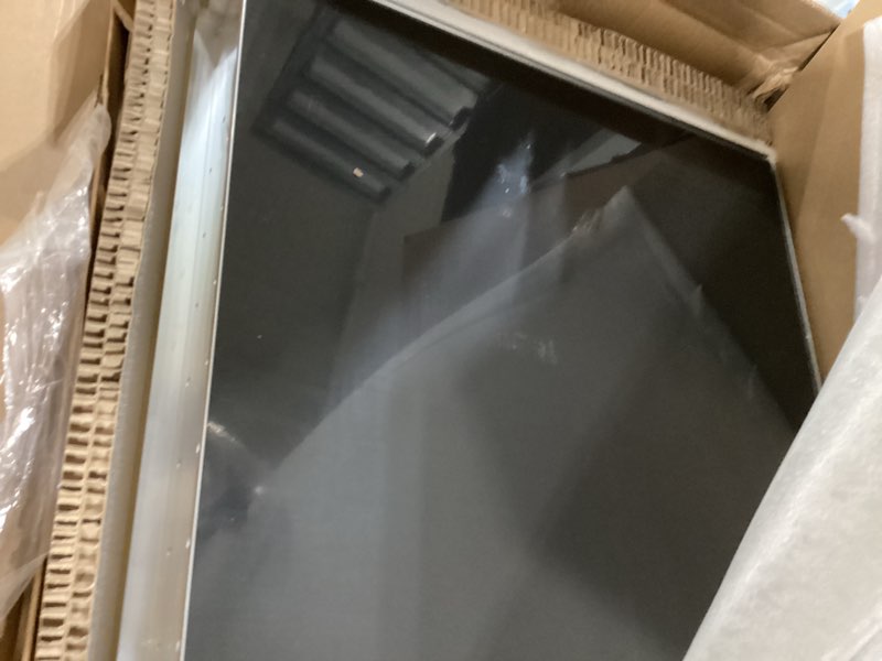 Condition photo showing Good Condition for movo medicine cabinet with mirror, 20 inch x 28 inch farmhouse black metal framed rectangle bathroom mirror cabinet, recess or surface mount 20"w x 28"h black