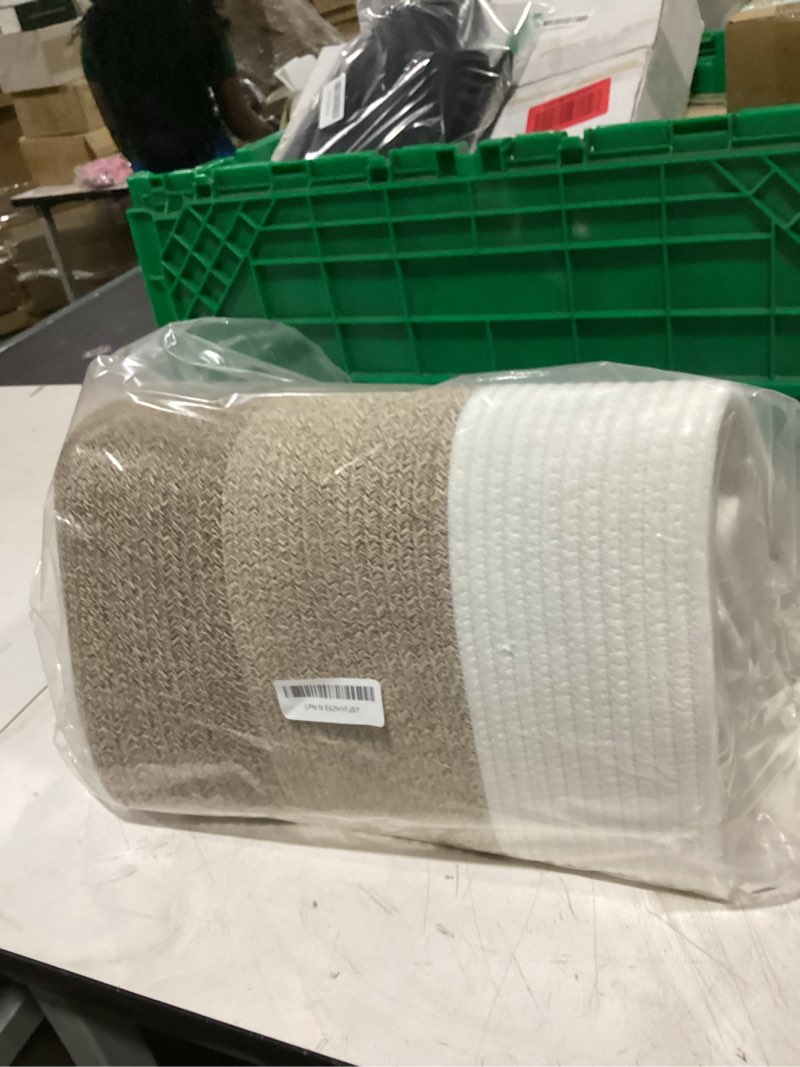 Condition photo showing New/Like New for blanket basket,rectangle woven baskets for storage,100l laundry basket for decorative nursery blanket,toys,dirty clothes and magazine in shelves,baby room,and living room 100l ?brown