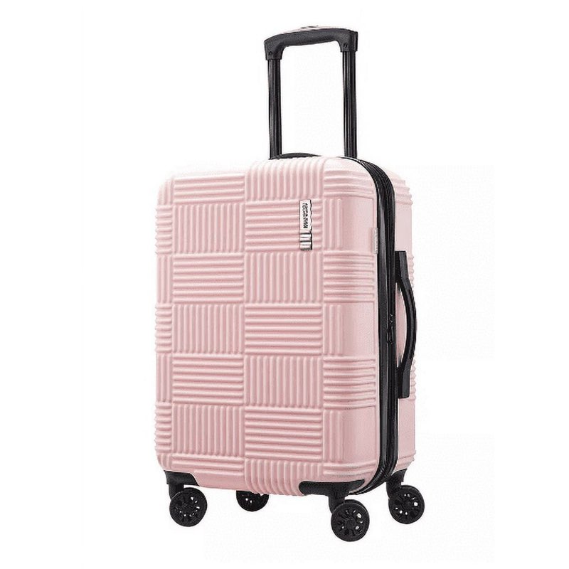 american tourister nxt hardside large checked spinner suitcase  28”  pink