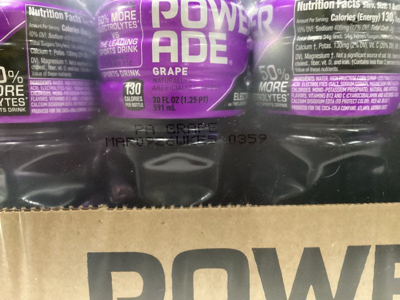 Condition photo showing New/Like New for POWERADE Sports Drink Grape, 20 Ounce (Pack of 24) Grape 20 Fl Oz (Pack of 24)