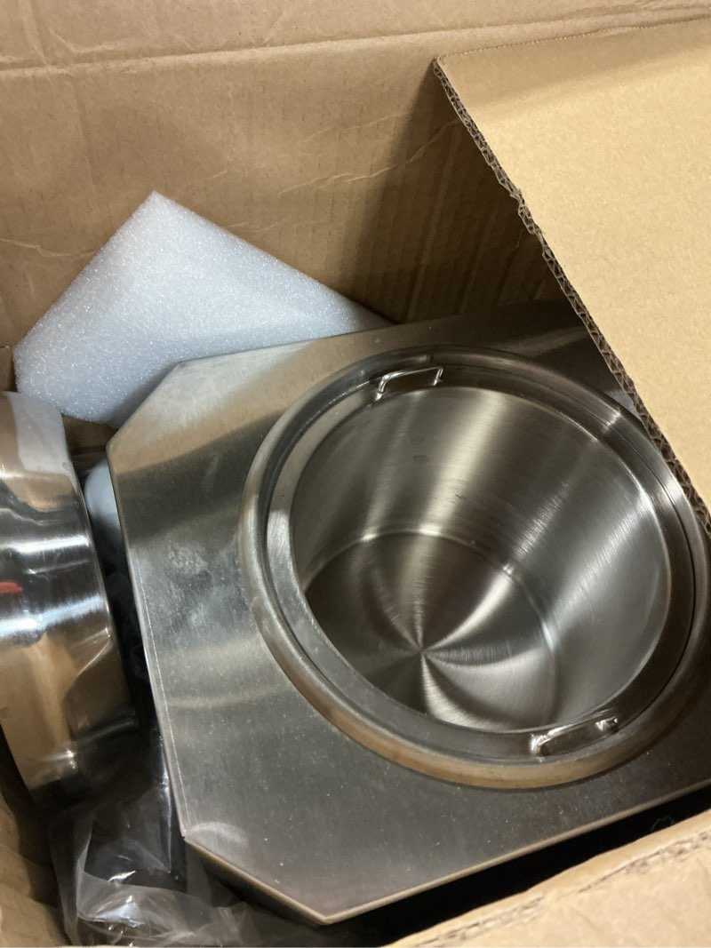 Condition photo showing As Is for electric sauce warmer dispenser commercial, stainless steel warmer with 3 removable heated squeeze bottle adjustable temperature 86-185°f for nacho cheese, chocolate, ketchup