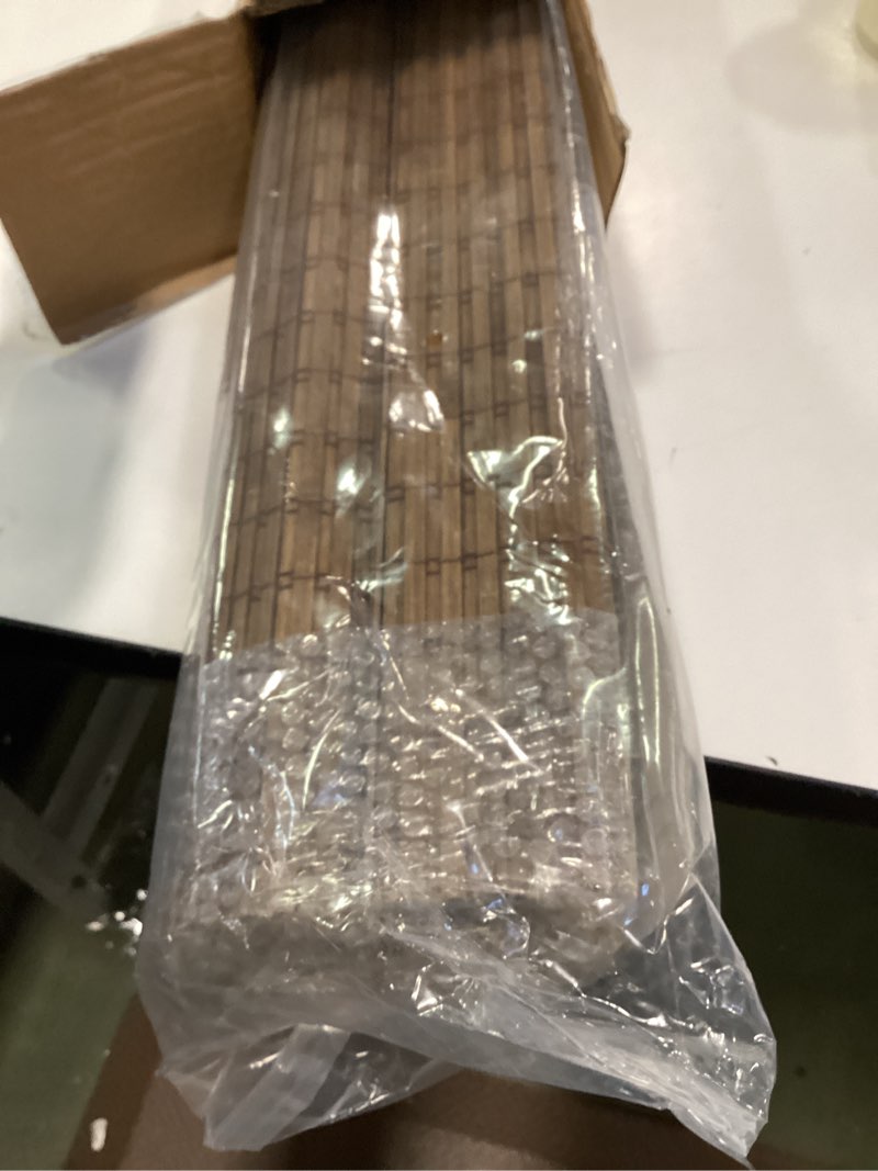 Condition photo showing Good Condition for Cordless Bamboo Roman Shades for Windows, Blinds Size (20" W ×64" H) Colour (Highfield Teak) Highfield Teak 20" W × 64" H
