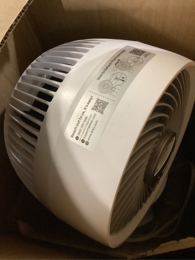 Condition photo showing Good Condition for dreo turbocool misting fan 516, 5? drop cooling fans that blow cold air, 150°+30° omni-directional oscillating, evaporative air cooler, 26 ft/s wind, ultrafine mist, 20db 6 speeds 2 modes, white