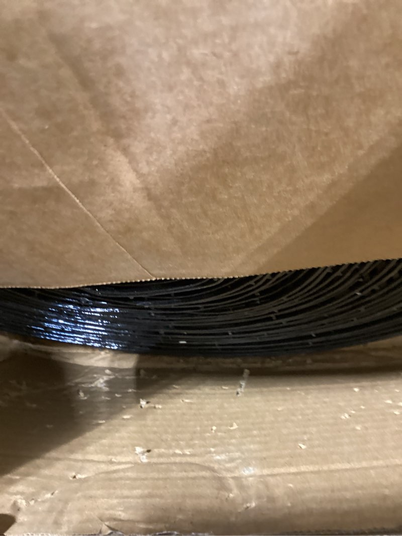 Condition photo showing As Is for black pvc coated welded wire fence 24 inch x 100 foot,2 inch x 3 inch 16ga,wire fencing roll,garden border fence roll vinyl coating metal wire mesh for yard vegetable plant protection poultry netting 2''x3'' 16ga 24''x100'