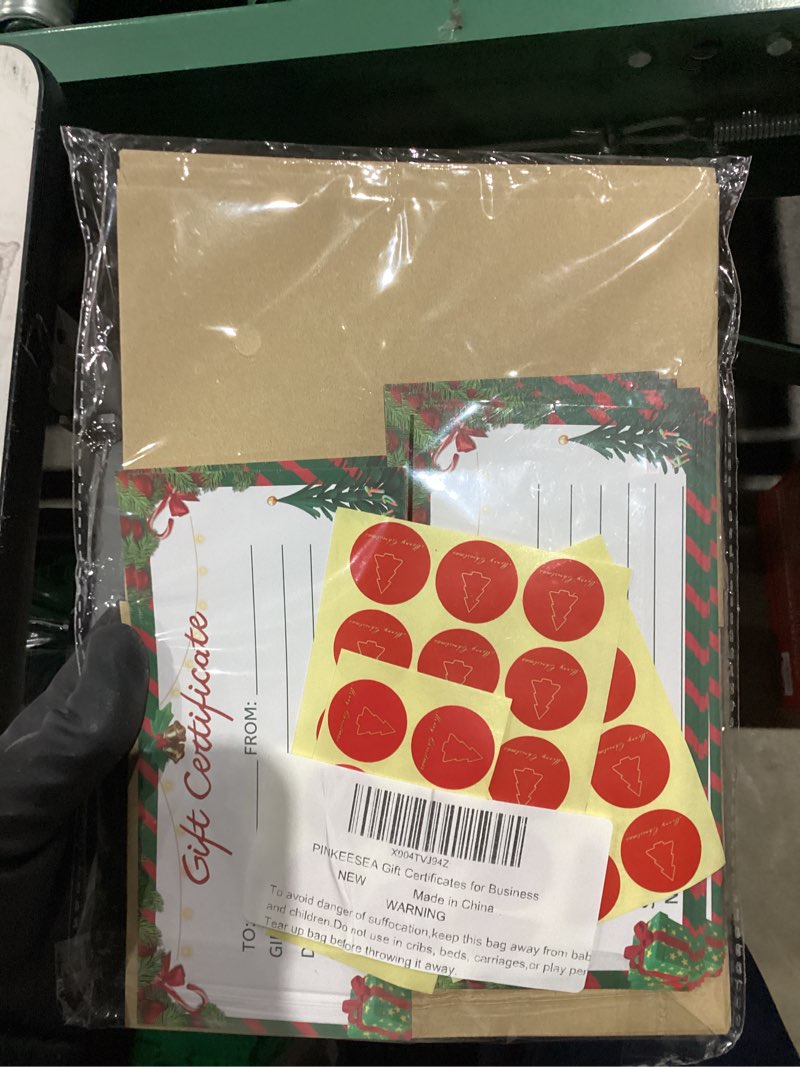 Condition photo showing New/Like New for 30 Pack Gift Certificates for Business with 30 Kraft Envelopes 30 Stickers for Holiday Christmas Small Business Restaurants Spa Beauty Makeup Hair Salon