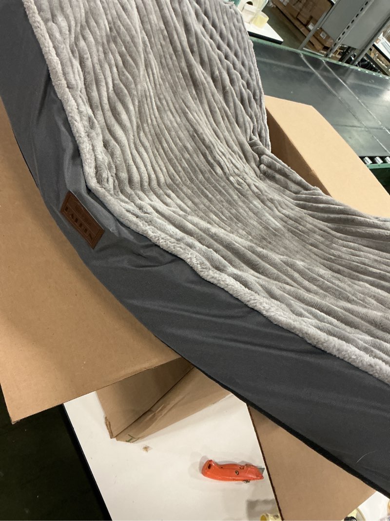 Condition photo showing As Is for (Similar)EHEYCIGA Orthopedic XL Dog Beds for Extra Large Dogs with Removable Washable Cover for Crate, Grey, 41x27 41*27*3.5 inches Grey