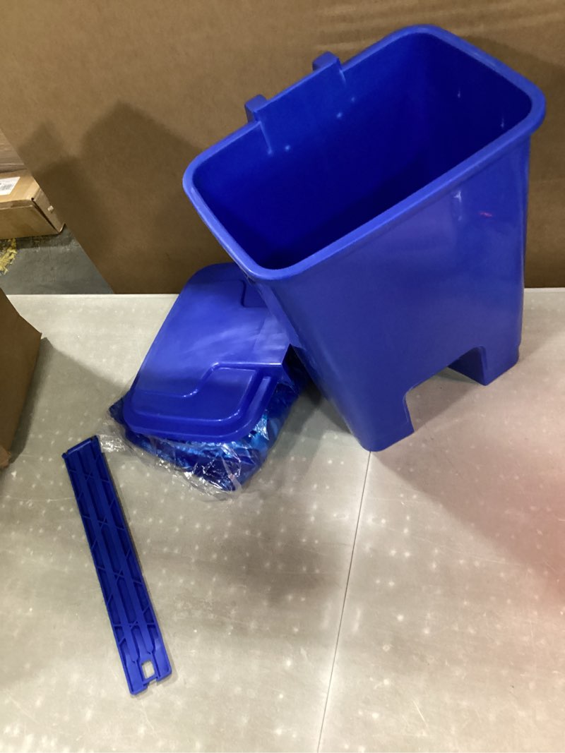 Condition photo showing As Is for penta plastic pedal dustbin biomedical waste bins for hospitals for home, college and school, organisation, malls and restaurant (10 liters_blue