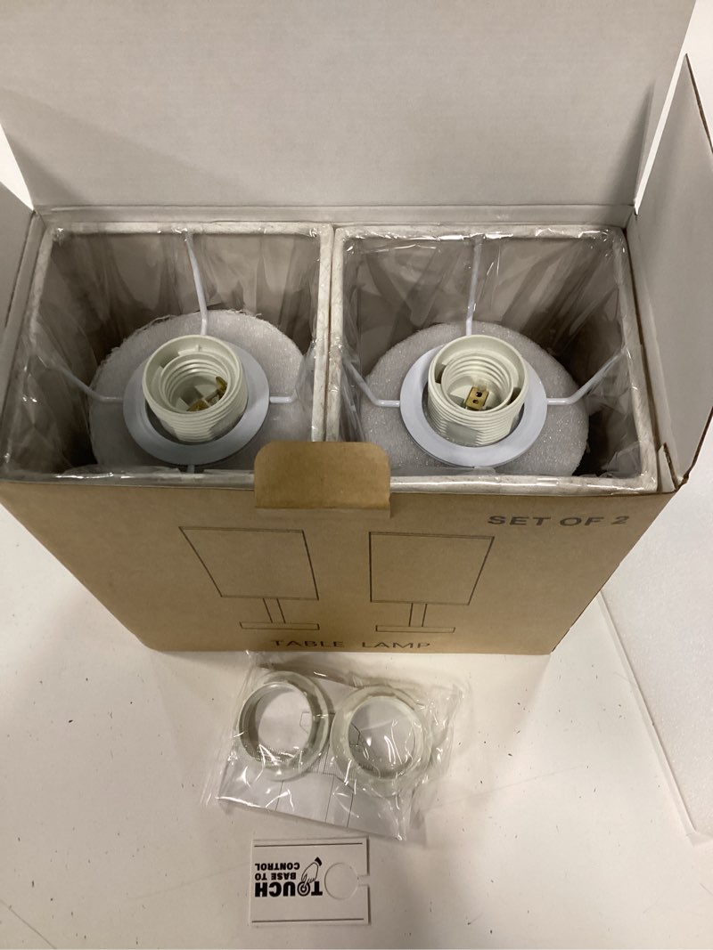 Condition photo showing New/Like New for aooshine brown base touch lamps set of 2 - nightstand lamp with usb-c + a charge ports & ac outlets, 3-way dimmable bedside lamp, small table lamp light for bedroom (bulb included)