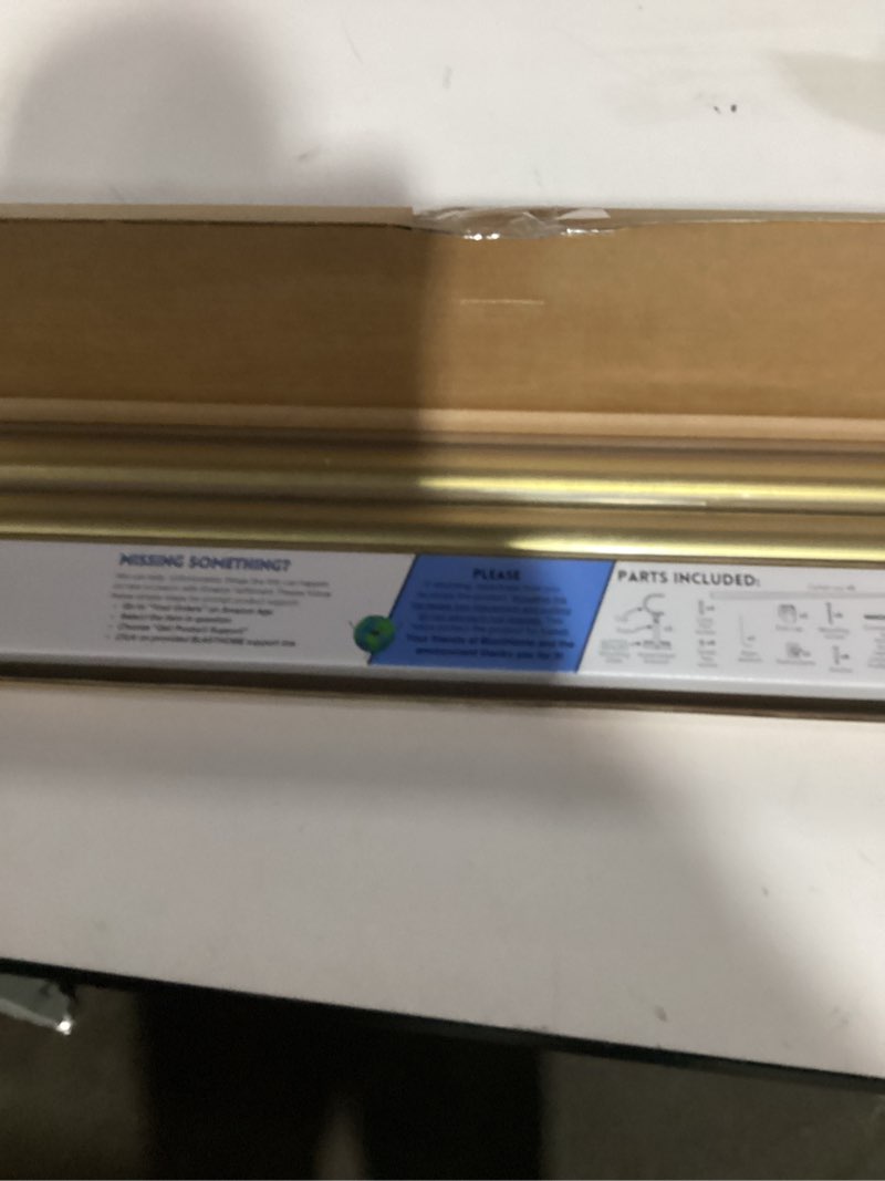 Condition photo showing Good Condition for BlastHome® Non-Adjustable Luxury Curtain Rods for Windows, 1 ¼” Rod Set, 8 foot Fixed Length (Two Rods Connect for a Seamless Look), Brushed Gold Single Rod Brushed Gold 8 foot