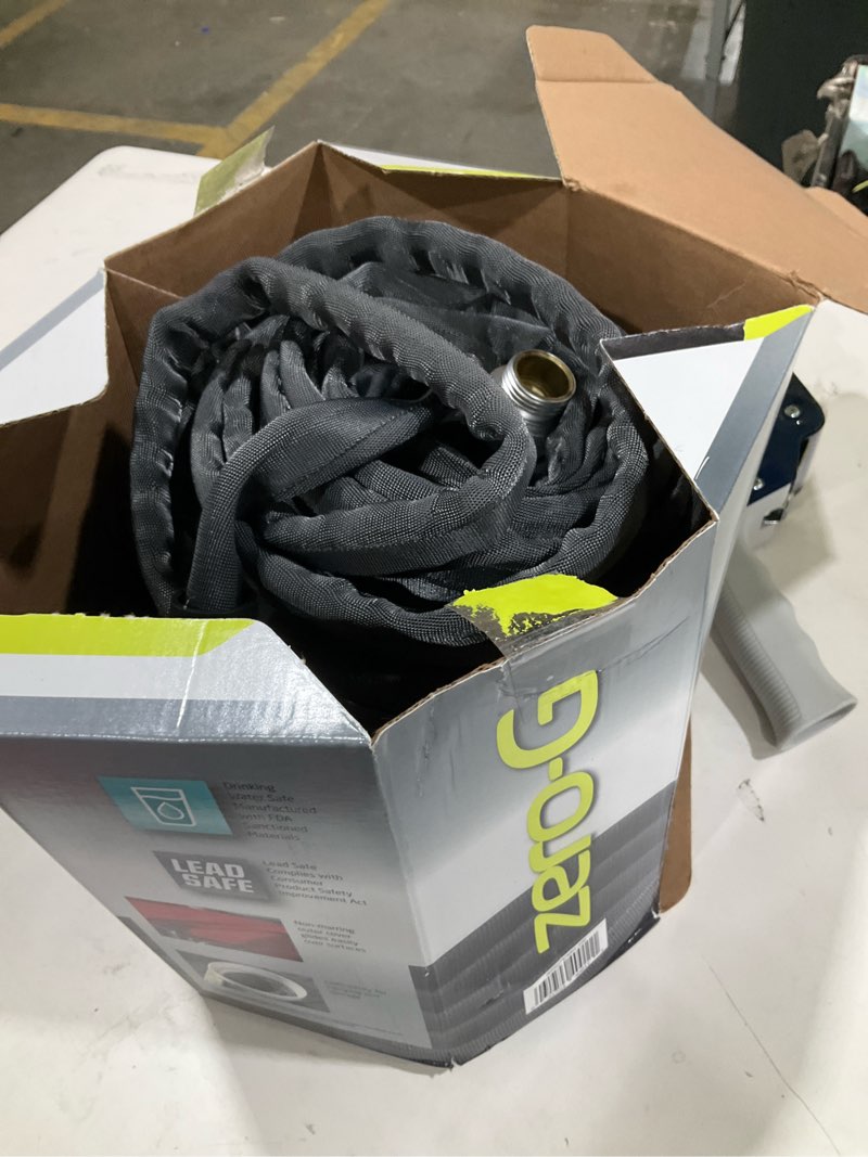 Condition photo showing As Is for zero-g teknor apex 5/8-in x 100-ft premium-duty kink free woven gray hose