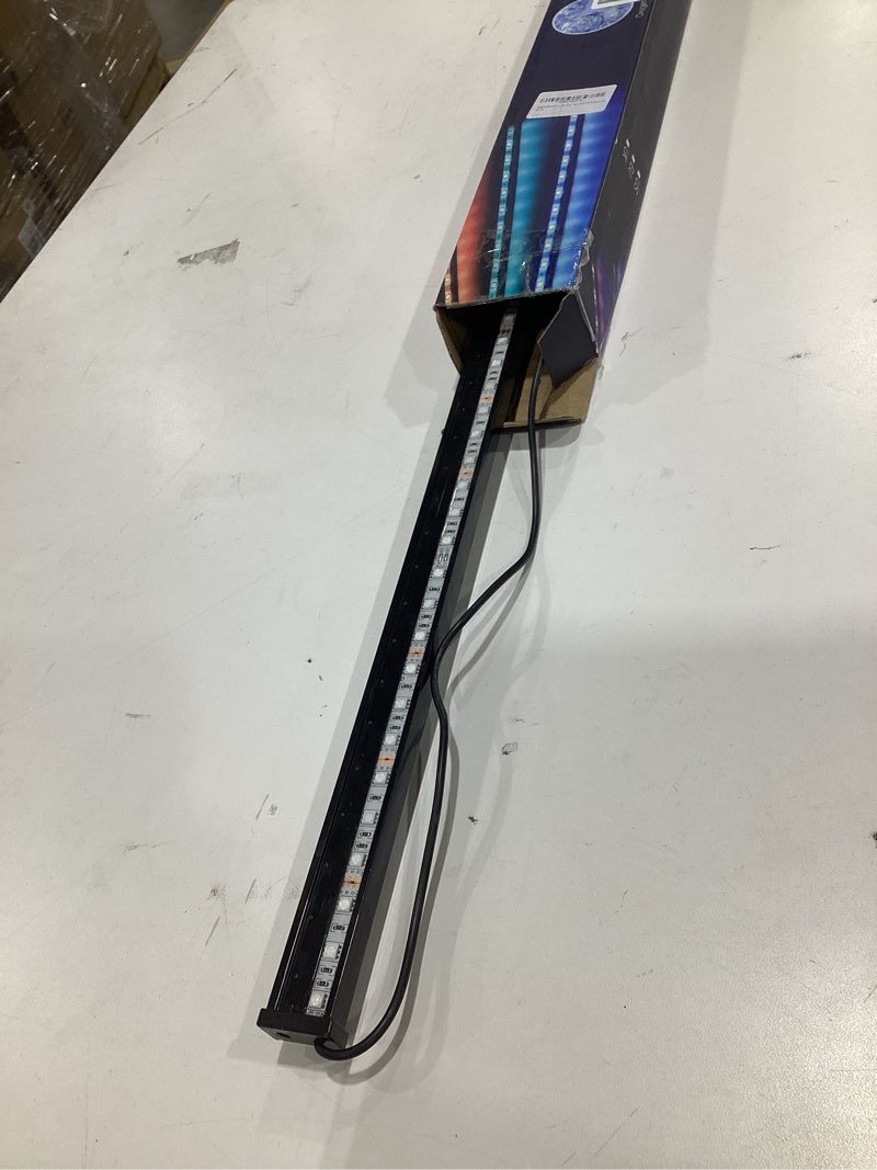 Condition photo showing As Is for Submersible Aquarium Light, Fish Tank Light with Air Bubble Hole, RGB Color Changing Brightness Adjustable IP68 Waterproof Remote Control LED Light for Aquarium Fish Tank 35 inch